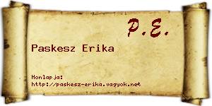 Paskesz Erika névjegykártya